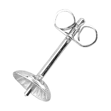 Earring fittings 925/- silver with bowl Ø 5,0 mm