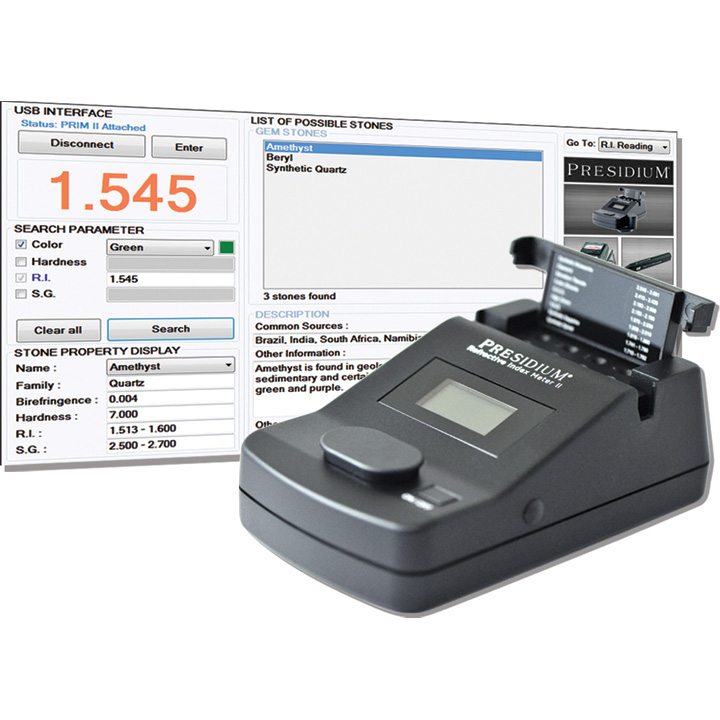 PRIM II Presidium Refractive Index Meter II Reflexionstester für Diamanten Moissanite und Farbsteine