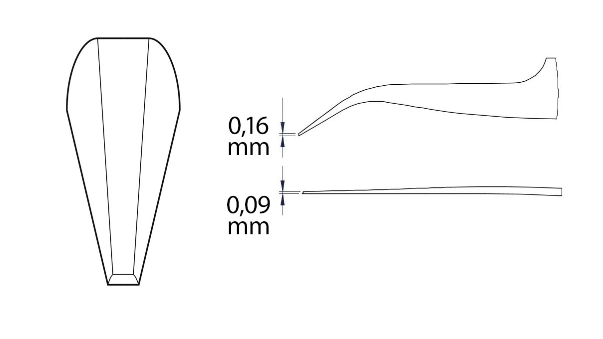 Beco Technic pincet, Vorm 7, Roestvrij staal, S, 120 mm
