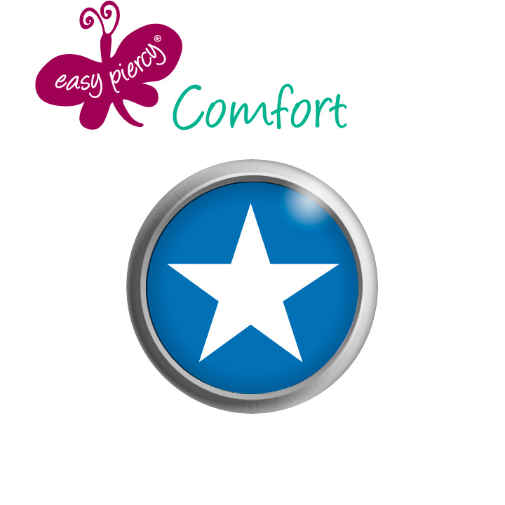 1 paar Easy Piercy Comfort oorknopjes Ø 5,5 mm, wit, ster