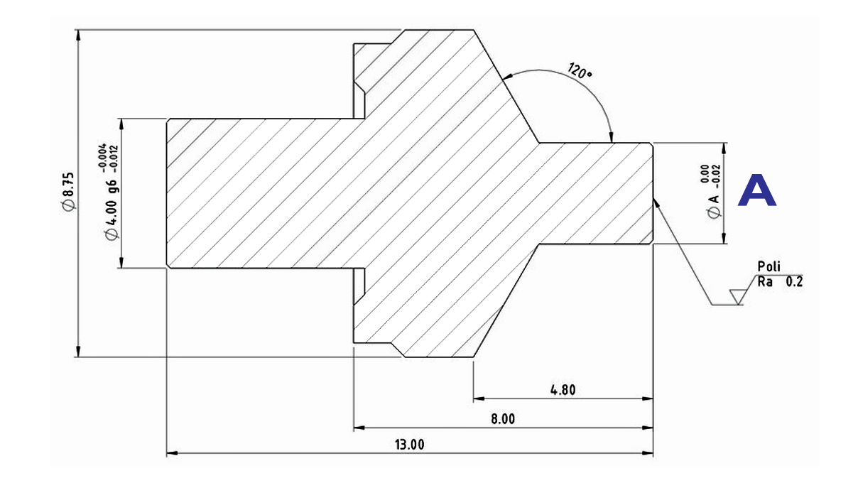 Horia AS 1110 Anvil flat without hole Ø ext. 0.30 mm (A)