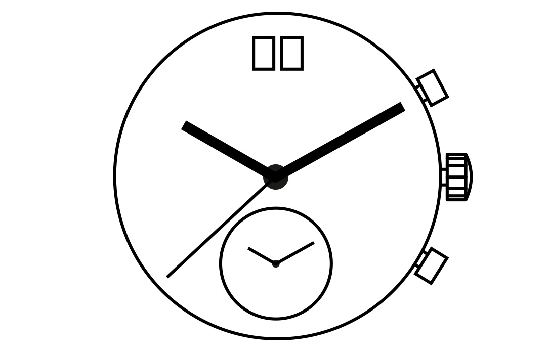 AU-Werk RONDA 5010.B 12 1/2``` SC BIG DATE12 DUAL TIME Quarz(395)