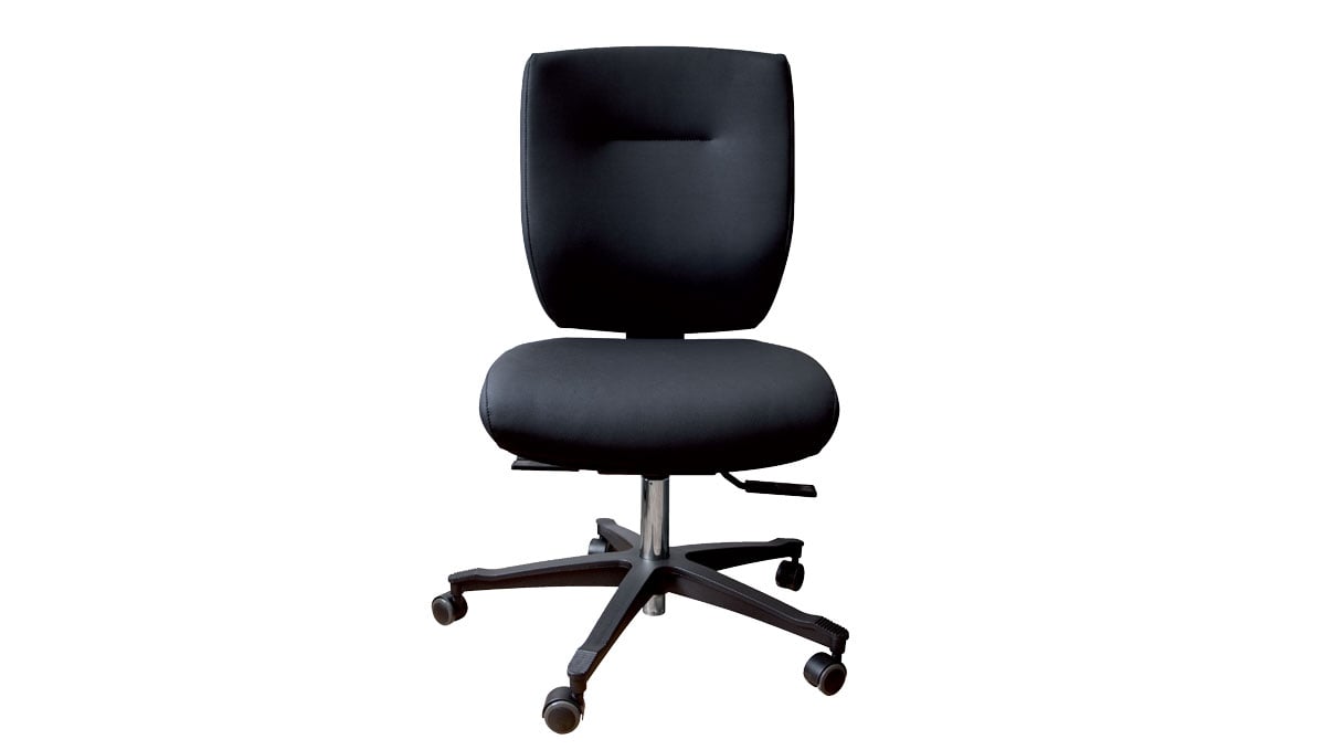 Dauphin Stuhl, ergonomisch, für Labor und Produktion, mit synchro-aktive-balance-System, Sitzhöhe 42-62 cm, Kunstleder schwarz