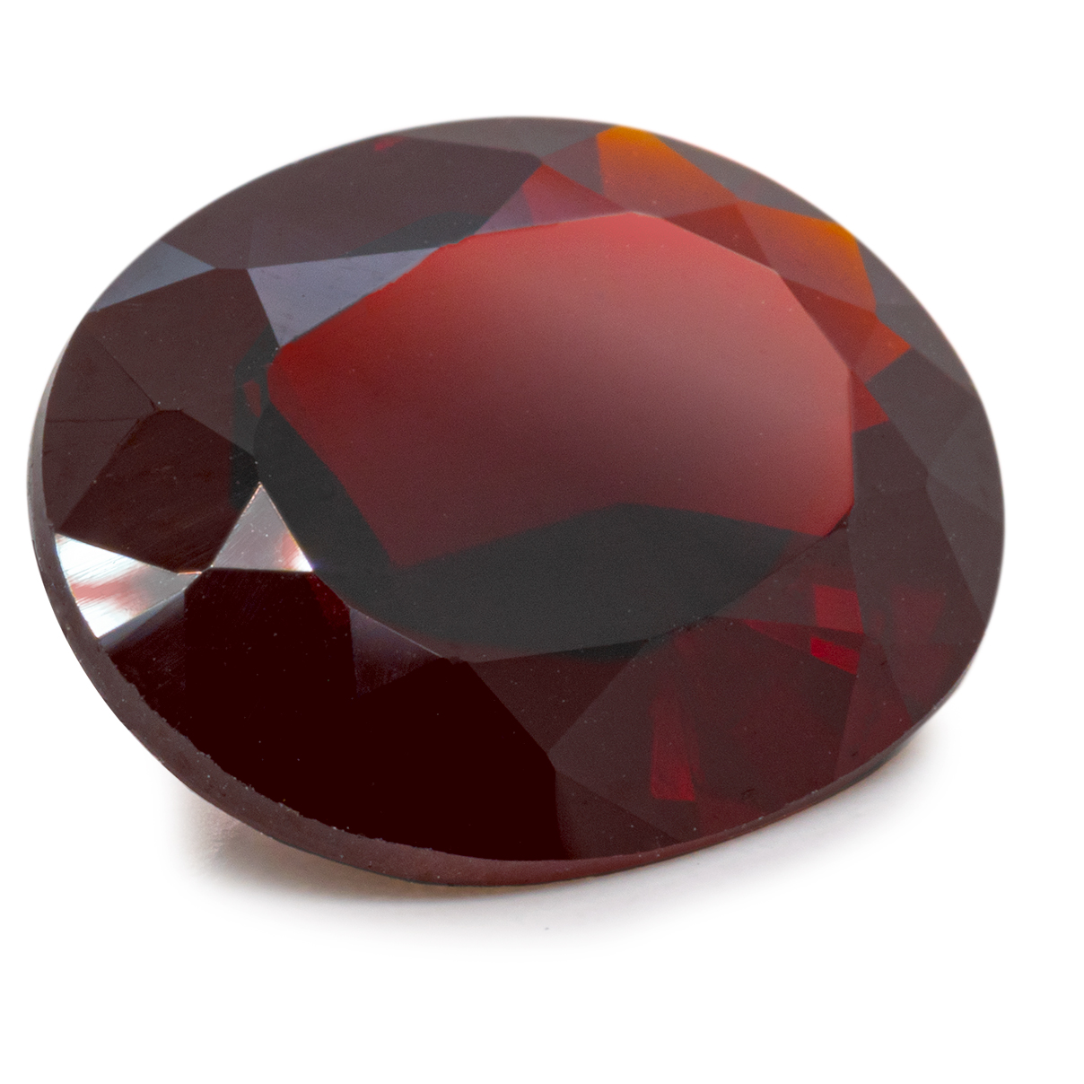 Garnet, red, oval, 12 x 10 mm