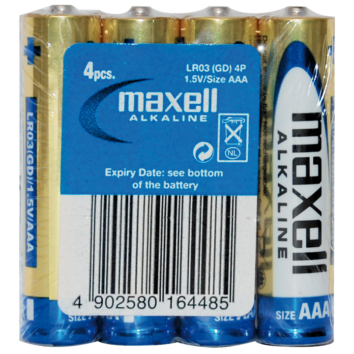 Maxell LR03 Shrink, Alkaline, AAA Batterie