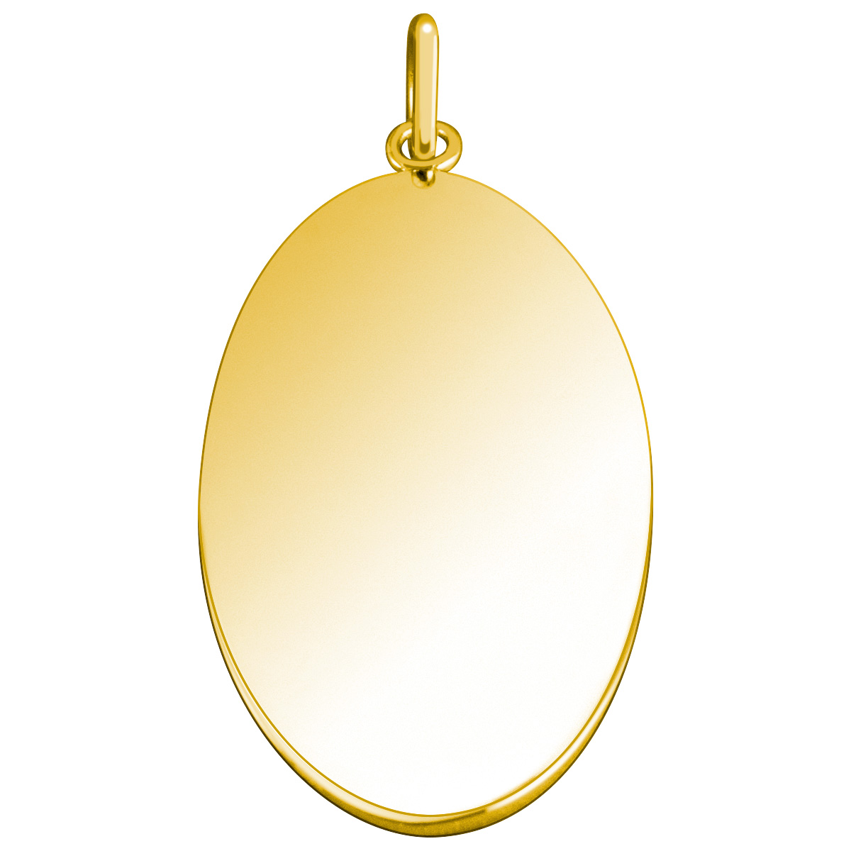 Engraving plate gold plated, oval, 35 x 20 x 1.4 mm, pendant