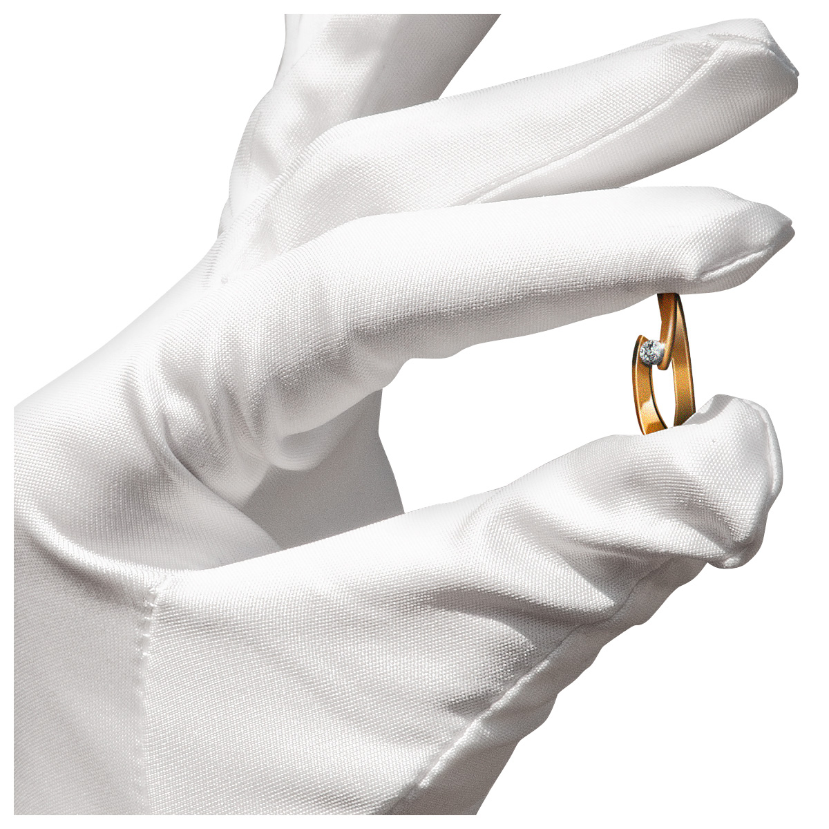 Mikrofaser Handschuh-Paar Haute Couture, weiß, Größe XL

