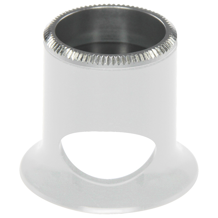 Bergeon loupe, white, biconvex, ventilation port, 5.0 x, strength 2.0