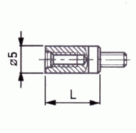 PREISSER / Verlängerung für Messeinsätze für Messuhren M2,5 Ø 5,0 mm / L = 10,0 mm