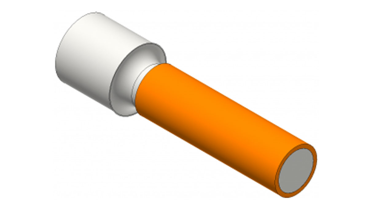 Glatte Gummirolle Ø 20 (M8), Shore 70, orange für Crevoisier Maschinen