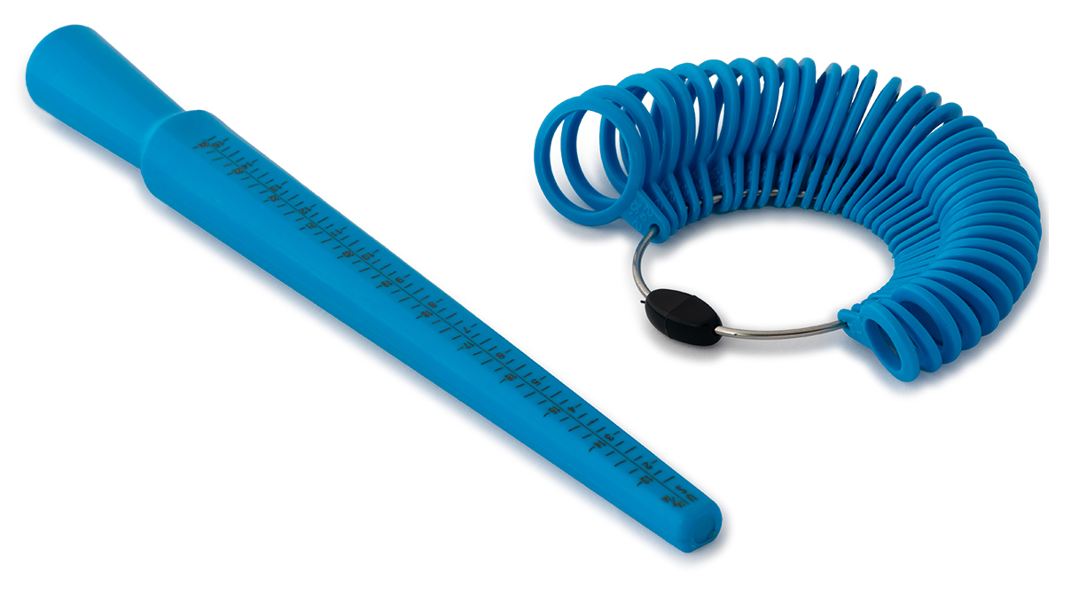 Ringmaß und Ringstock im Set, Kunststoff, international