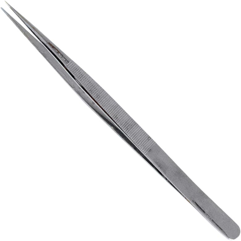 Tweezers for pearl silk small nickel plat smooth jaws length 140 mm