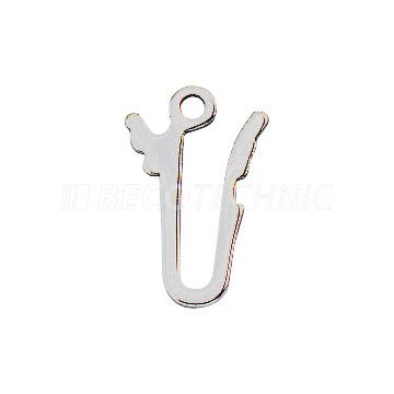 Haken voor snapsloten, 925/- zilver gerhodineerd, 1-rij, 7 x 11 mm
