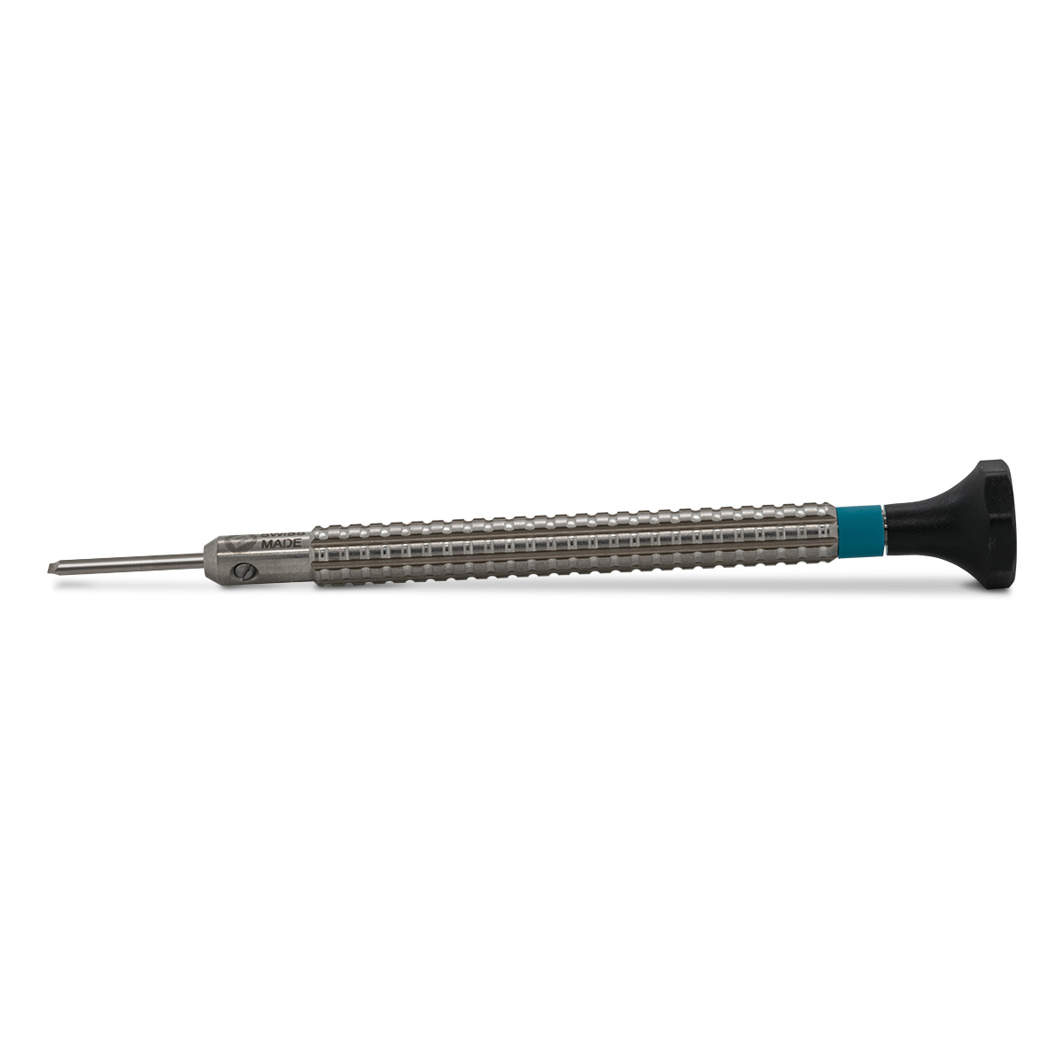 Bergeon 7965-MFP-150 screwdriver, blade 1,5 mm, parallel-flanks blades, turquoise, for torque cylinders