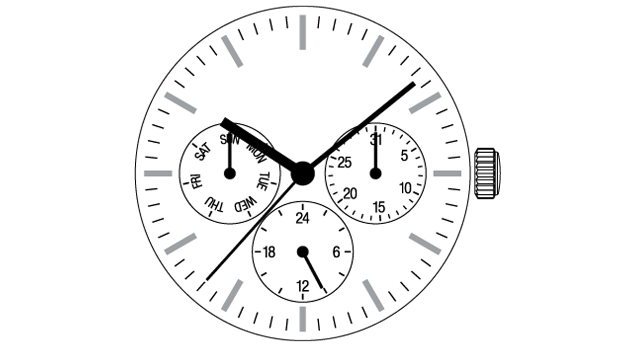 AU-Werk SHI VX3J E 10 1/2''' SC DATE3 24H Quarz (373)