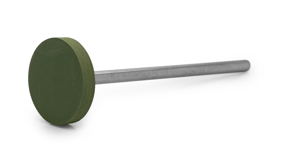 Polierer Eveflex, grün, Rad, Ø 14,5 x 2 mm, sehr weich, Korn fein, HP-Schaft