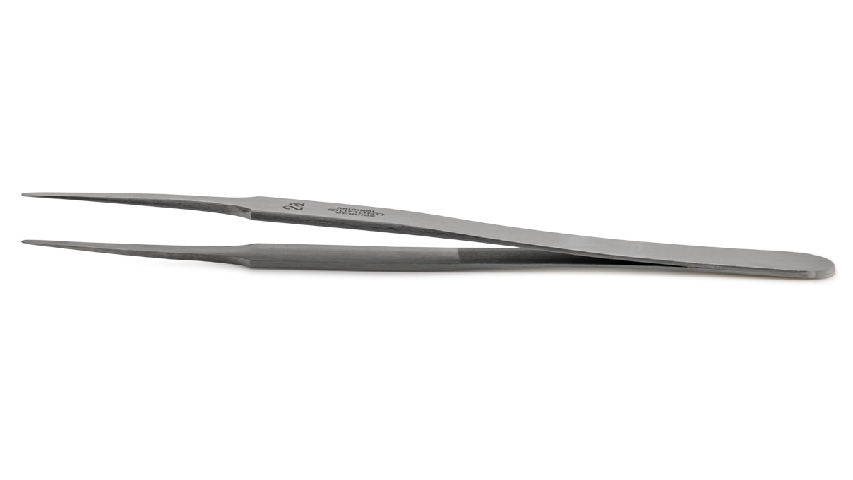 Dumont tweezers, Shape 2A, Carbon Steel, 120 mm