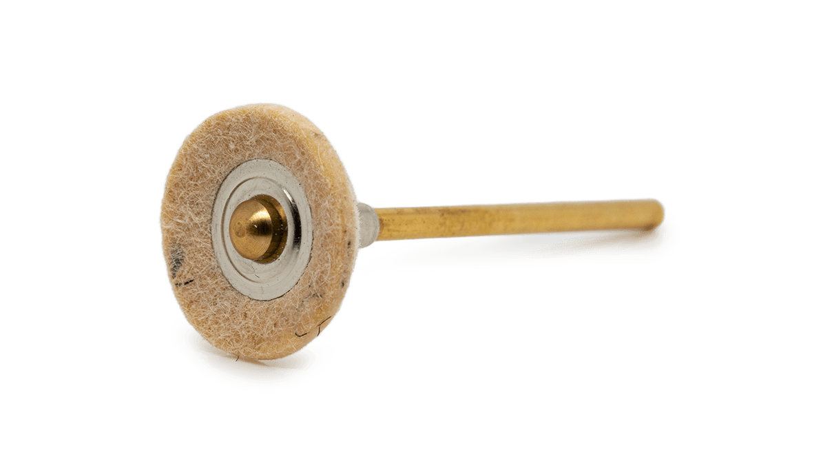 Felt polisher, white, wheel, Ø 21 x 6 mm, HP shaft