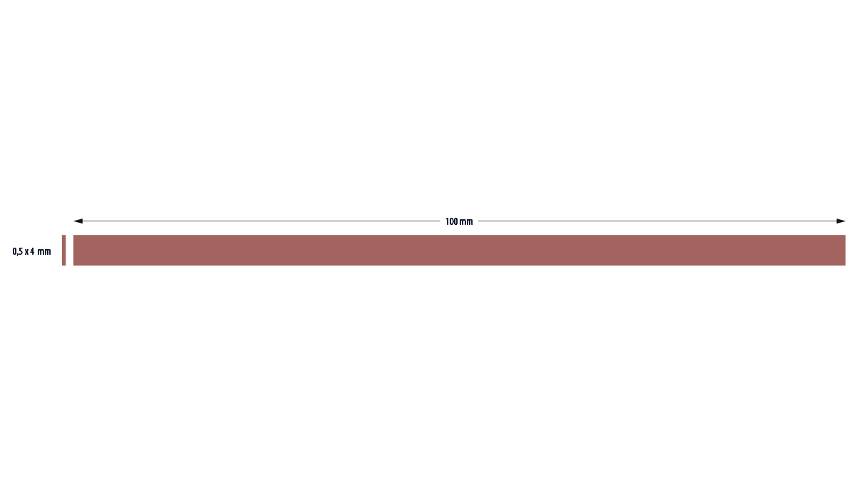 Ceramic fiber file, flat, 300 grit, 0,5 x 4 x 100 mm, light brown