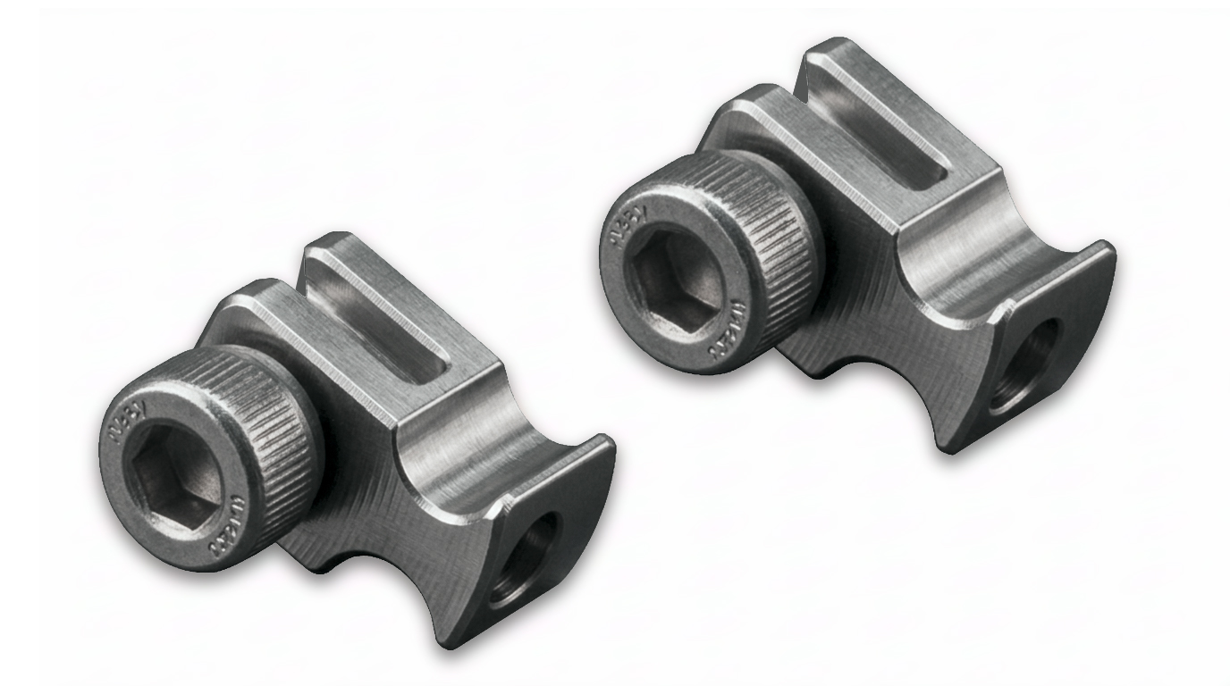 Micromecalp Micrometric R-Limits for Micromecalp Lapino, 2 pieces, allows rotation exclusively between two micrometer-precise
angles – for precise, repeatable positioning