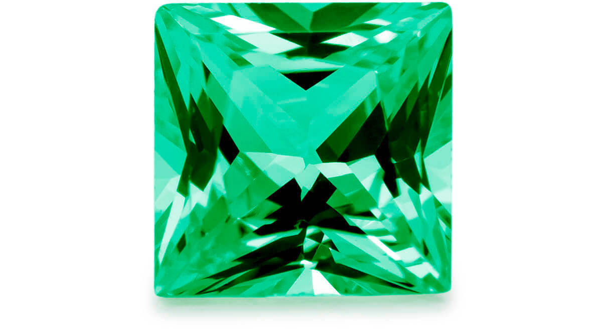 Synthetischer Farbstein, Smaragd, carré, 2,5 x 2,5 mm