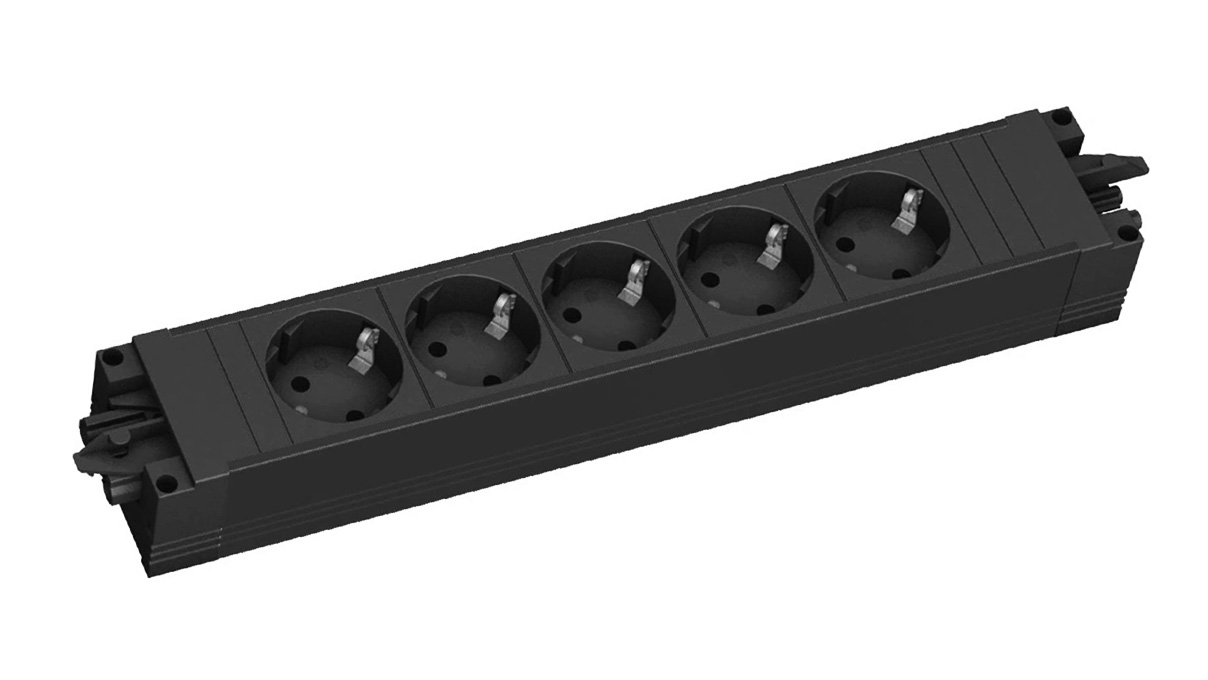 Modular socket strip with 5 slots