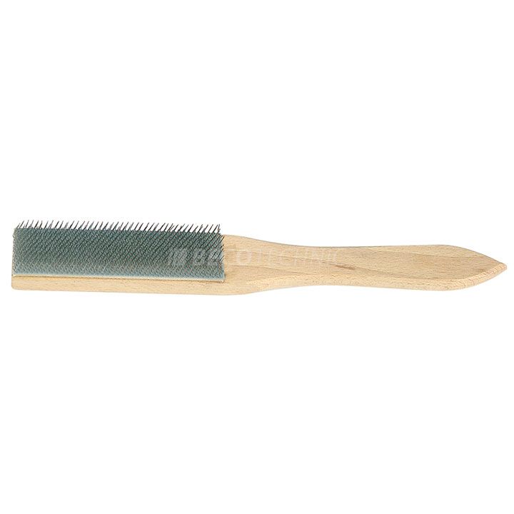 File cleaning brush, steel, with wooden handle, length 240 mm