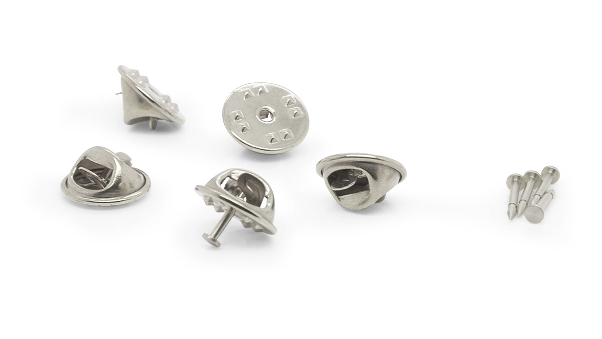 Pin-Brosche, Messing, Ø 11 mm, versilbert