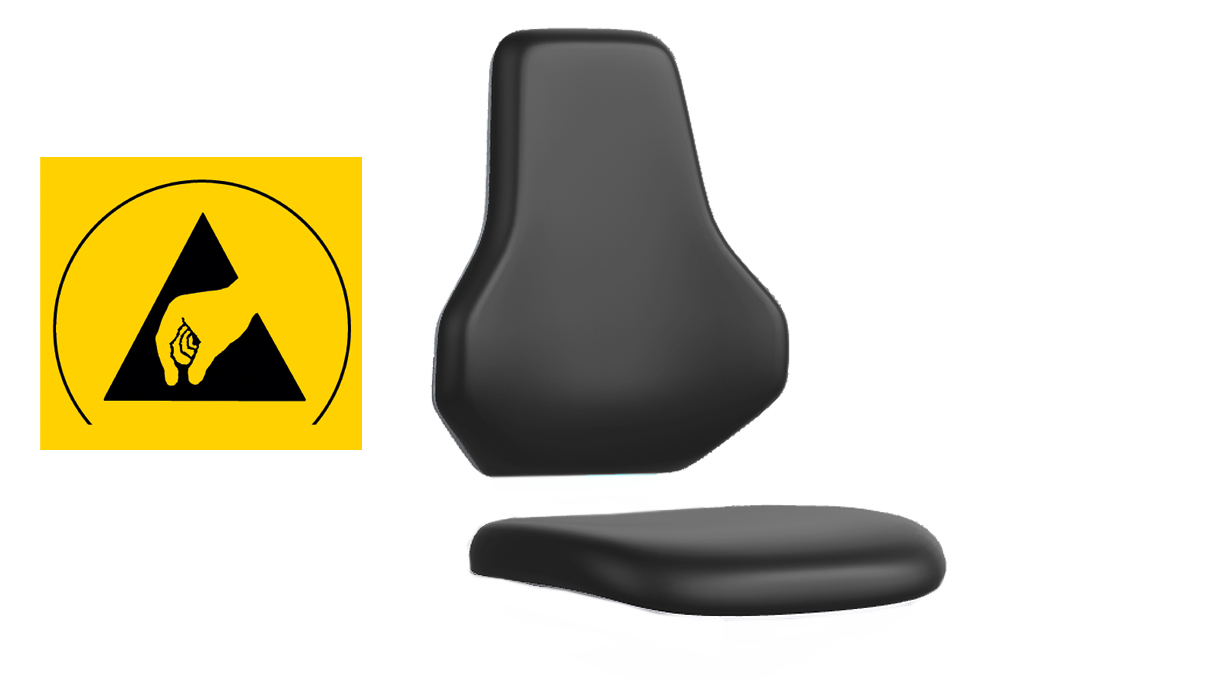 Bimos Polsterelement Kunstleder Magic ESD für Arbeitsstuhl Texon, schwarz