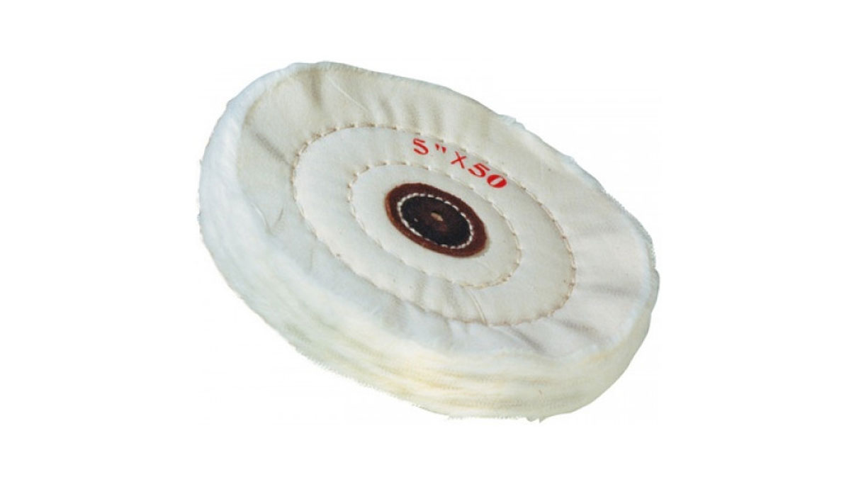 Bergeon 5175-150 polijster, onbehandeld katoen, wit, Ø 150 mm