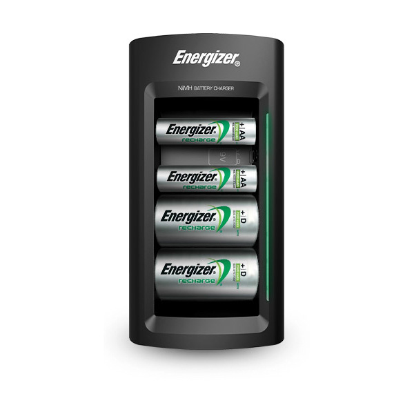 Energizer Ladegerät Accu Recharge Universal für 4 Akkus, Größe AA, AAA, C, D, 9V