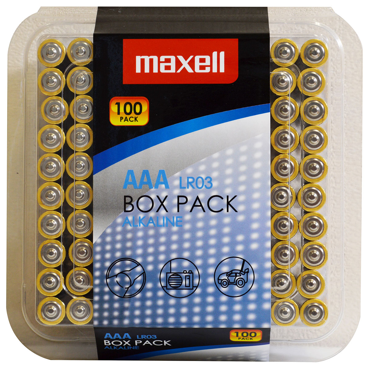 Maxell Alkaline LR03 AAA Micro 1,5 V batterij, 100 stuks in Box Pack