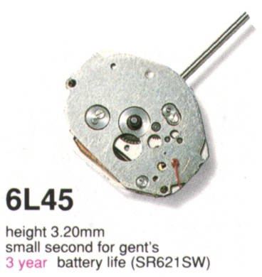 AU-Werk Miyota 6L45 6 3/4 x 8''' SS (gents) Quarz (364 | SR621SW)