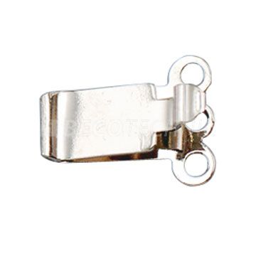 Bolts for box snaps, 3-row, 12 x 9 mm, 925/- silver, rhodinated, polished