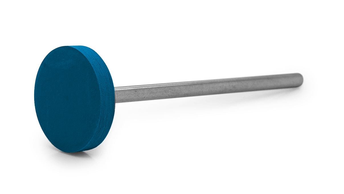 Polisher Eveflex, dark blue, wheel, Ø 14,5 x 2 mm, hard, grain very coarse, HP-shank