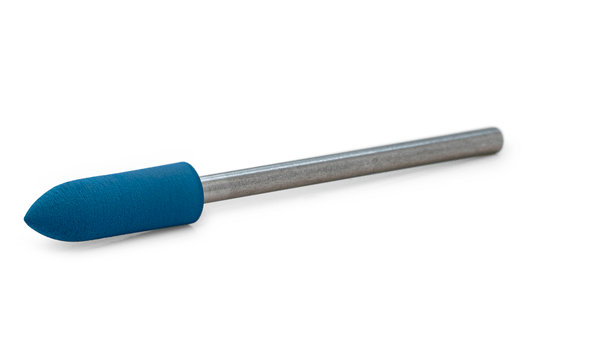 Polijster Eveflex, donkerblauw, torpedo, Ø 5 x 16 mm, hard, korrel zeer grof, HP-schacht