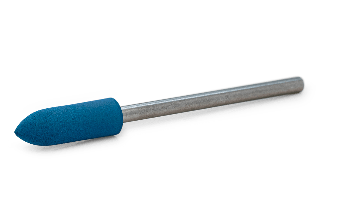 Polisher Eveflex, dark blue, torpedo, Ø 5 x 16 mm, hard, grain very coarse, HP-shank