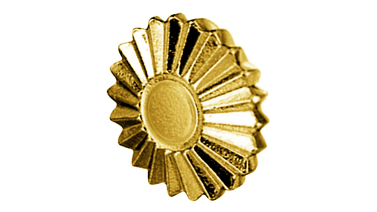 Pocket watch crowns, Gold plated, Without push buttons, 8.25/1.2, 1 Micron