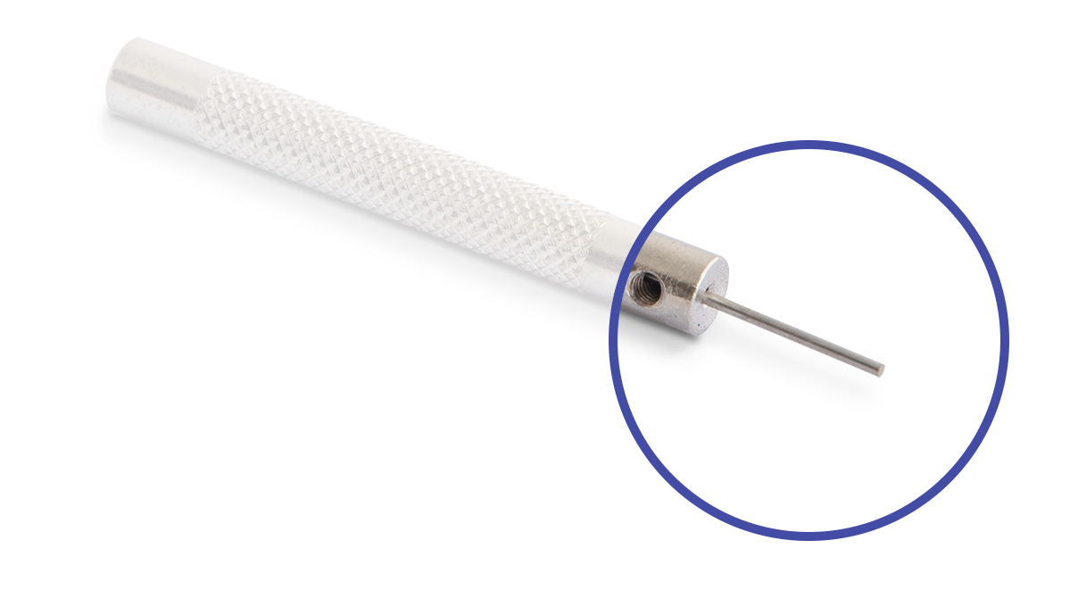 Set with each 0,8 mm and 1,0 mm spare pin for 202863