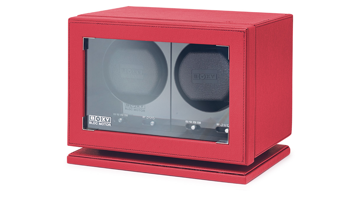 BLDC-B02 watch winder for 2 watches, dark red