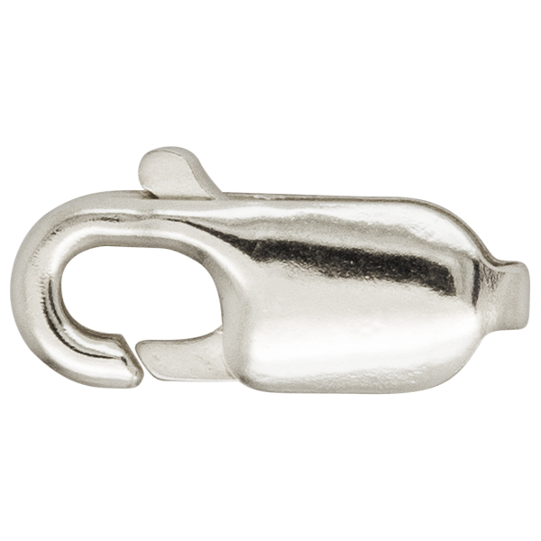 Lobster slotje, gegoten, italiaanse vorm, gewelfd, 925/- zilver, 14 mm
