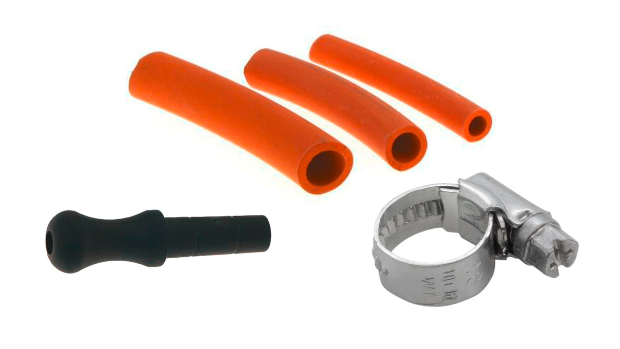 Set of rubber hose 6x1,5mm, mouthpiece and hose clamps