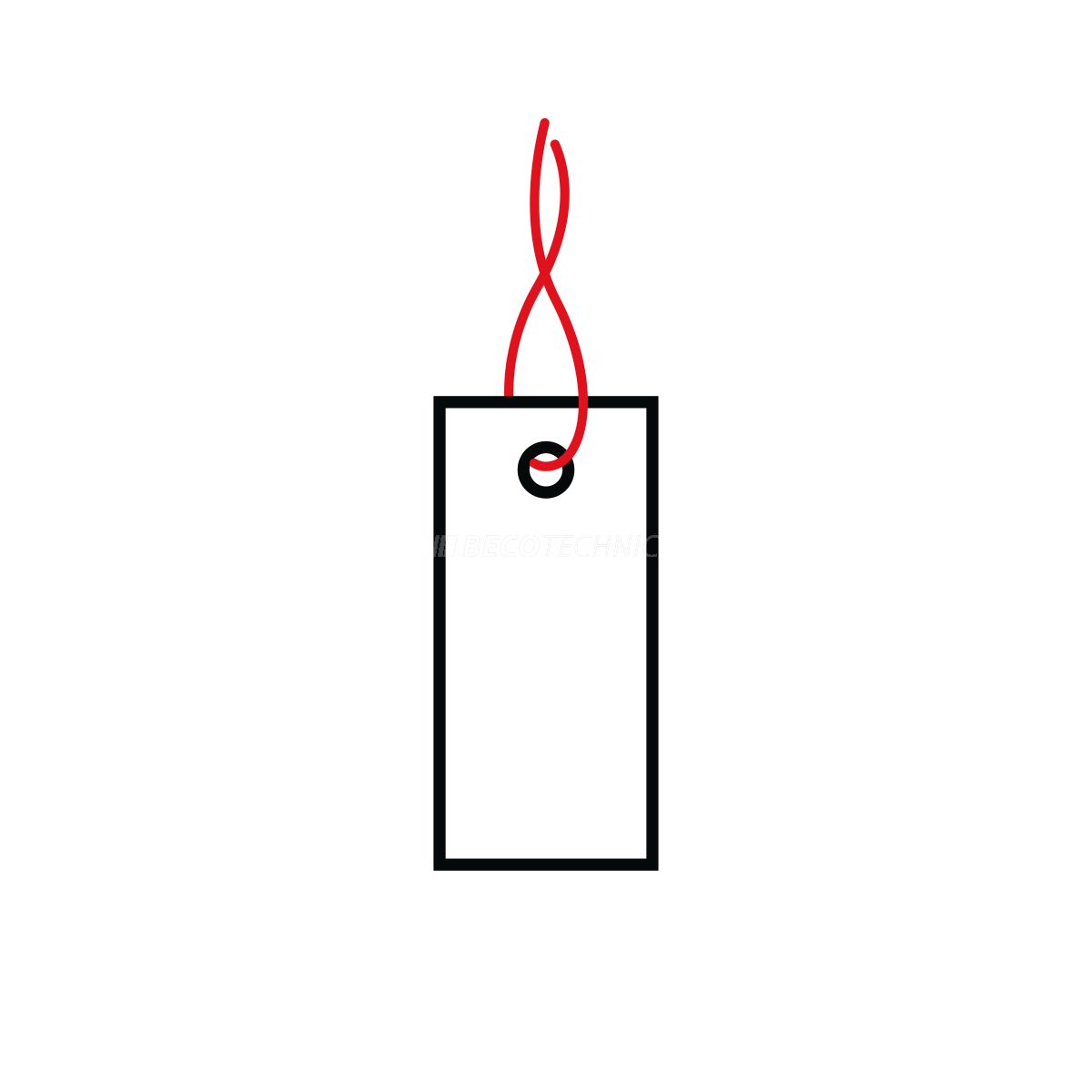 1.000 hang tags for rings plastic white, red thread approx 10 x 21 mm ...