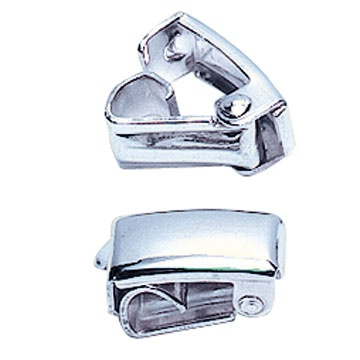 Clasps rhodium plated with annular closing 6,0 mm