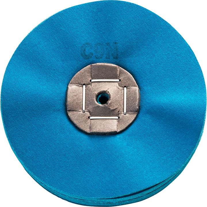 Merard polishing buff C9N, cotton, blue, Ø 120 x 20 mm, cardboard core