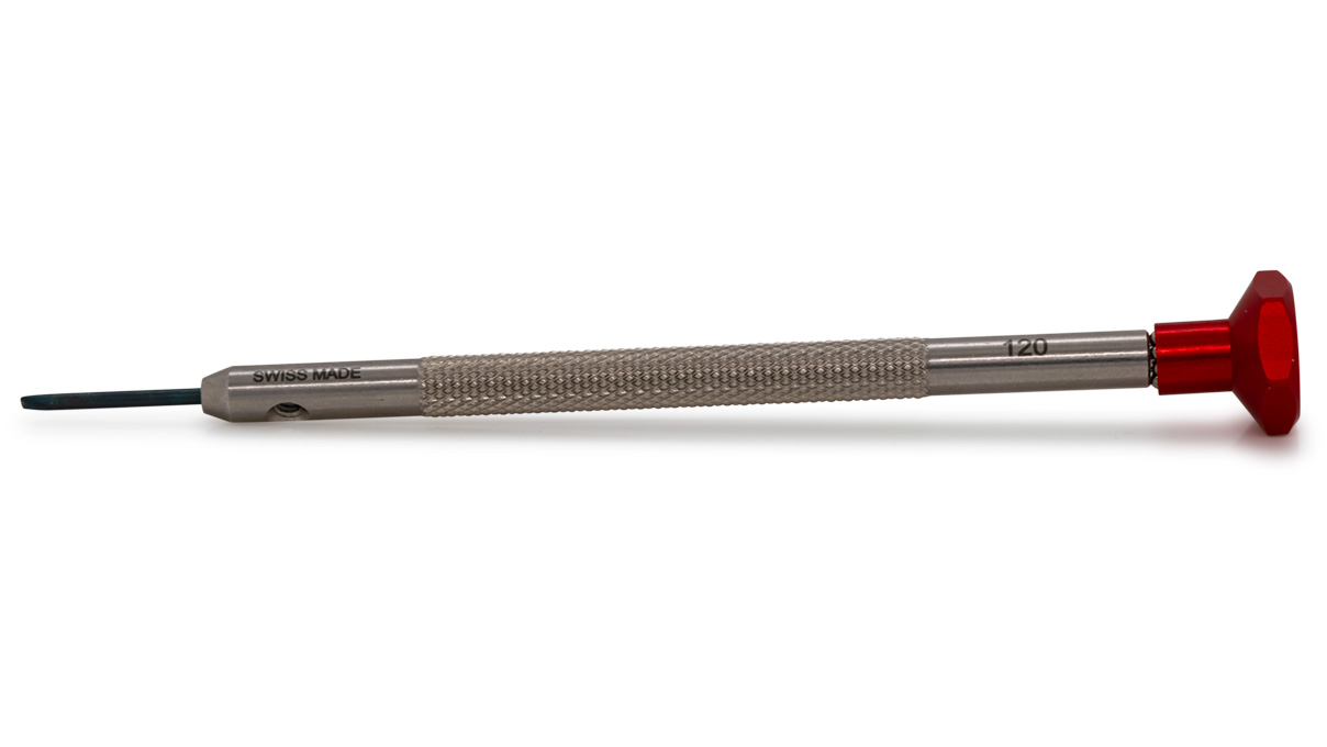 Ergo Screwdriver, Slot (V), 1,2 mm, Red, Stainless steel
