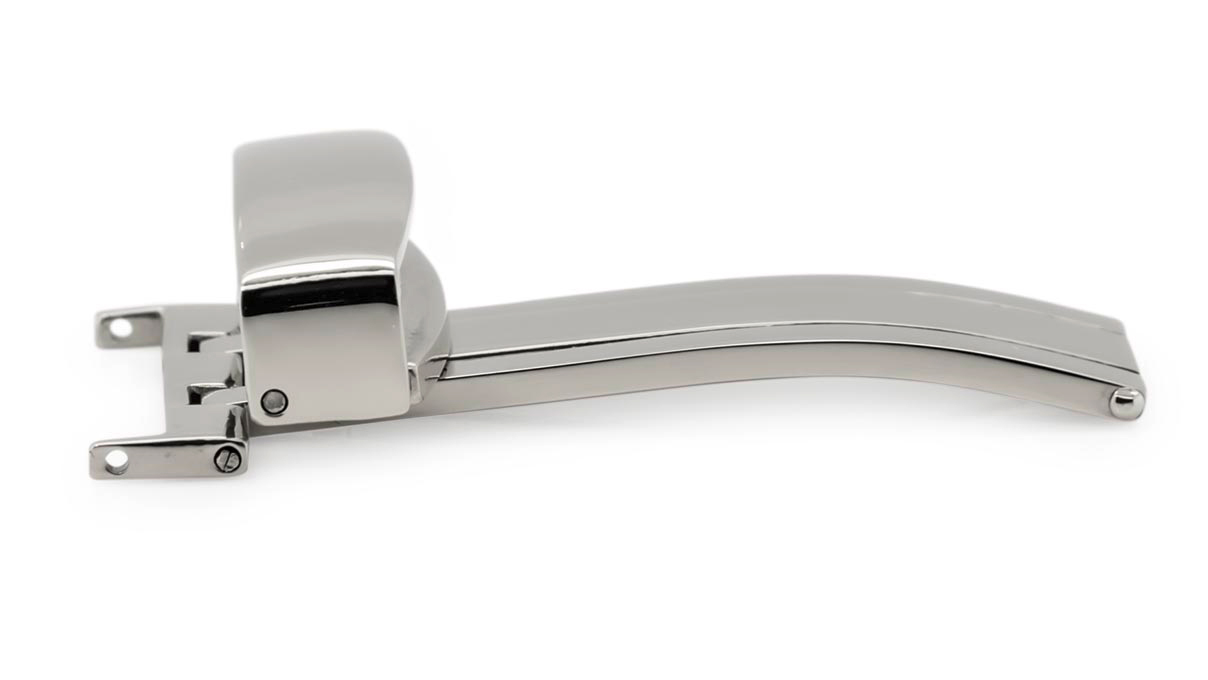 Folding clasps for leather straps, stainless steel, 20 mm