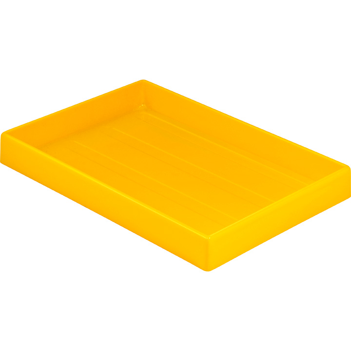 Tiefgezogene Tabletts, gelb, Innenmaße 330 x 35 x 220 mm, stapelbar, Polystyrol