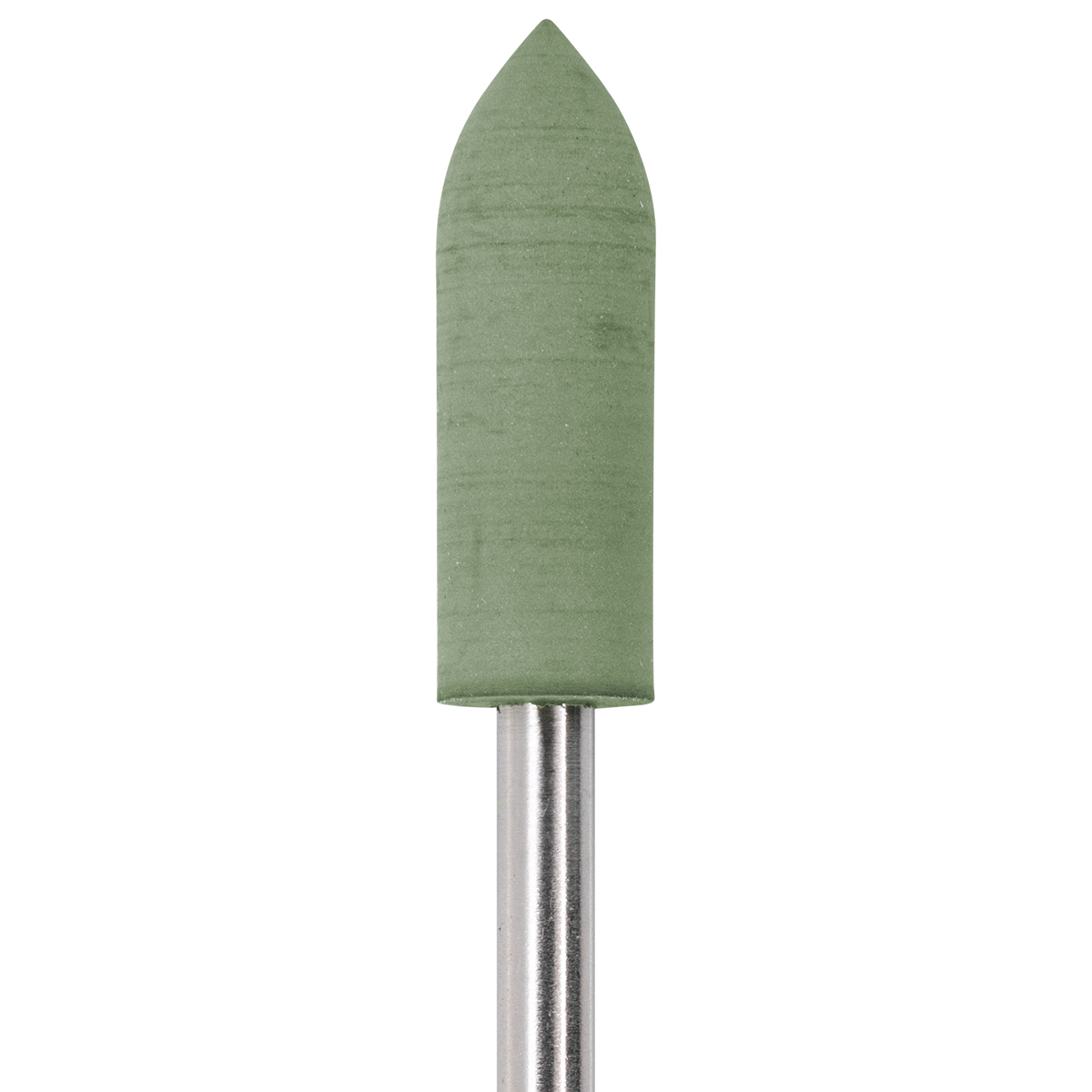 Polierer Alphaflex 0141HP-12, grün, Torpedo, Ø 5 x 14 mm, Korn fein, HP-Schaft, 12 Stück