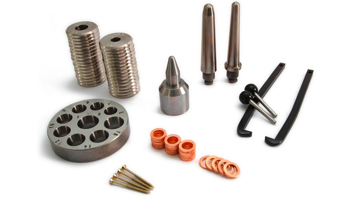 Screw press for changing ring widths, basic equipment